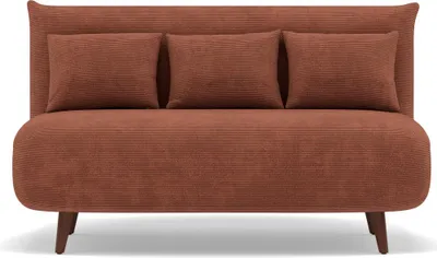 Image de Best Mobilier Lumi - Banquette convertible clic-clac 2 places en velours côtelé , Terracotta