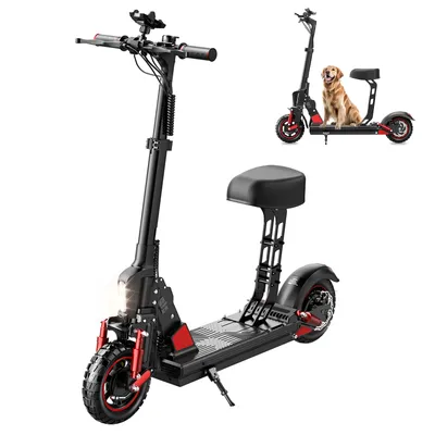 Produktbild von Elektroroller, abnehmbarer Sitz, Reichweite 34-43 km, max. Belastung 120 kg, verstellbar, mit großen Rädern - Faltbarer Elektroroller für Pendler