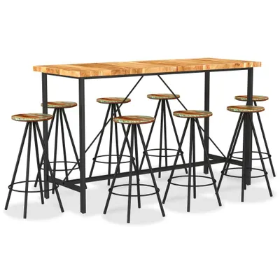 Produktbild von 9-tlg. Bar-Set Massivholz Akazie und Altholz