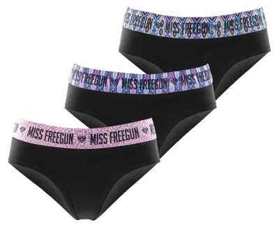 Immagine prodotto di Slip per bambine FREEGUN, cotone, confezione da 3, colore nero, taglia UNIB (6/8 anni)