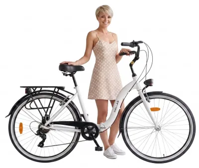 Produktbild von Dallas Bike Klapprad Faltrad 28 Zoll - 7-Gang Shimano - Alu-Rahmen M 18" - Weiß-Schwarz