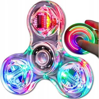 Produktbild von Fidget Spinner LED RGB 3 Leuchtmodi Transparent Antistress Spielzeug für Kinder