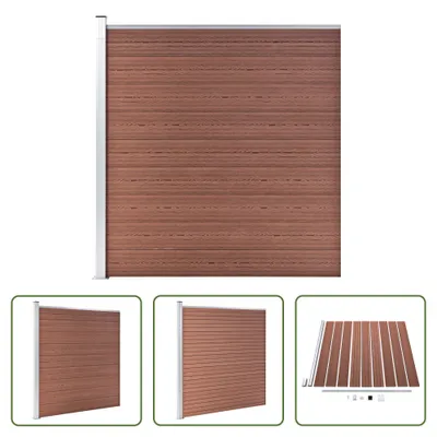 Zdjęcie produktu dla The Living Store Płot ogrodowy WPC 175x186 cm Brązowy