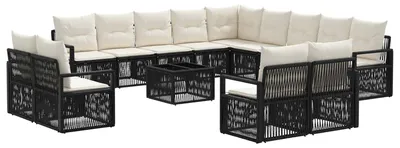 Produktbild von vidaXL Gartensofa-set 14 pcs Schwarz Poly-Rattan