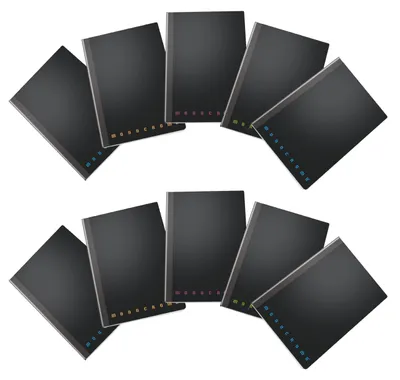 Imagen del producto de Juego de 10 cuadernos A6 de un solo color, con 80 hojas cada uno
