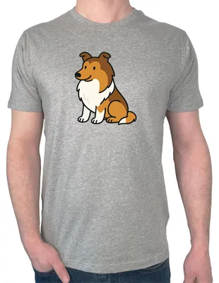 Produktbild von Huuraa Herren T-Shirt Collie Comic Colli XXL Sport Grey Bio Baumwolle Fairtrade Herrenshirt Geschenkidee