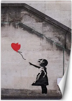 Produktbild von Vlies fototapete Banksy Mädchen mit Luftballon 200x280 cm Feeby Grau inkl. Kleber einfache Montage