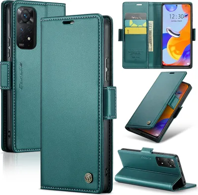 Obrázek produktu pro Redmi Note 11 Pro Pouzdro, RFID Blokování Karet, Pokročilé Flip Kožené Pouzdro s Funkcí Stojánku pro Xiaomi Redmi Note 11 Pro 5G/4G zelené