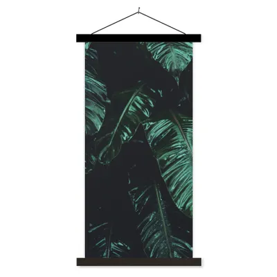 Produktbild von MuchoWow® Textilposter Dschungel - Palme - Blätter - Tropisch 90x180 cm mit schwarzem Rahmen - Dekoration Wohnzimmer