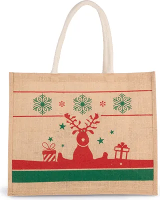 Produktbild von Kimood Einkaufstasche mit Weihnachtsmotiven