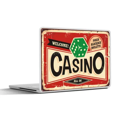 Produktbild von MuchoWow® Laptop Aufkleber Sticker Cover Mancave - Kasino - Weinlese 25x18 cm - Laptop-Deko
