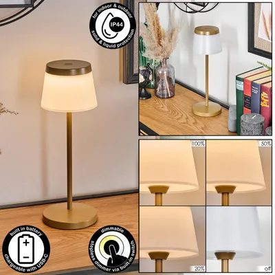 Produktbild von Spinea dimmbare Tischlampe aus Metall/Kunststoff in Beige/Weiß