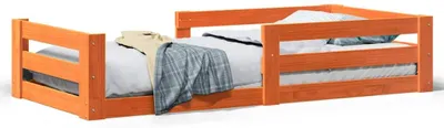 Image de vidaXL Lit en bois massif sans matelas pin brun cireux 90x200
