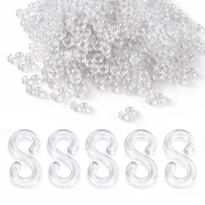 3000 S-Verschlüsse, transparent, 1,1 cm, für Loom-Bänder