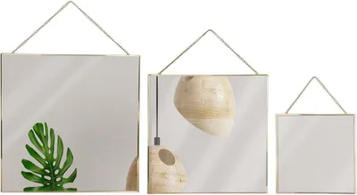 Produktbild von Satz von 3 quadratischen Goldspiegeln