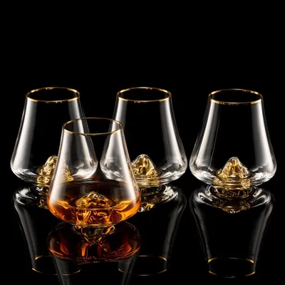 Konische Whiskygläser 4er-Set, 8 Unzen, Goldenmountain