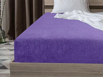 Produktbild von Exklusives Frottee-Spannbettlaken, dunkelviolett, 90 x 200 cm