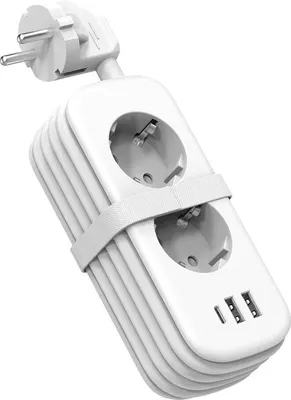 Obrázek produktu pro USB nabíjecí box se 2 zásuvkami 4000 W + 2 porty USB-A a 1 port USB-C – kabel 15 m