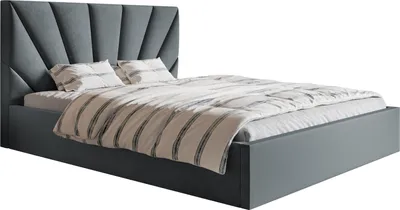 Obrázek produktu pro Čalouněná postel 180x200 Aris – úložný prostor, sametová látka – manželská postel 180 x 200 tmavě šedá