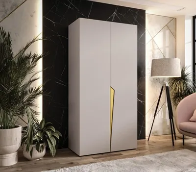 Produktbild von Kleiderschrank 100 cm SORAYA 1 - Kaschmir / goldener Griff