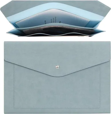 Image de Wason Porte-documents en cuir A4 Extensible Bleu Clair