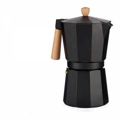 Produktbild von Espressokocher aus Aluminium, mit Holzgriff, für 12 Tassen
