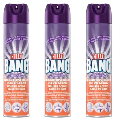 Produktbild von Cillit Bang ULTRA GLANZ Aktivschaum-Reiniger 600 ml | Bad & Kalkfrei (3er Pack)