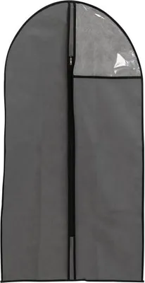 Produktbild von AXENTIA Kleiderhülle Sofia mit Sichtfenster, ca. 60 x 100 cm, aus Vlies, Farbe Grau, für Anzug, Rock, Jacken uvm. Ideal für Autofahrt