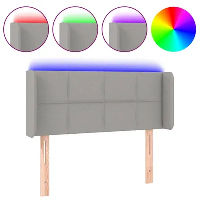 Produktbild von vidaXL LED Kopfteil Hellgrau 103x16x78/88 cm Stoff