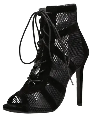 Productafbeelding van Damessandalen met hoge hak - 7 cm peep toe - Antislipzool zwart