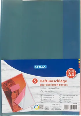 Hefteinband A4 Transparent 10 Heftumschläge / Hefthüllen DIN A4 / Farbe: Transparent Stylex Buchumschlag Din A4