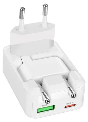 Produktbild von SBS Flexi-Wandladegerät 20 W mit Klappstecker, geeignet für MacBook Neo