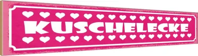 Produktbild von vianmo Holzschild 10x46 cm Kuschelecke Herzen
