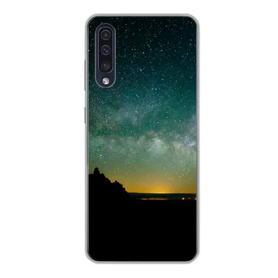 Produktbild von MuchoWow® Handyhülle Schutzhülle Hülle für Samsung Galaxy A50 Universum - Sternenhimmel - Grün - Jungen - Mädchen - Kinder Silikon Softcase Handy Hülle - Mobiltelefonhülle