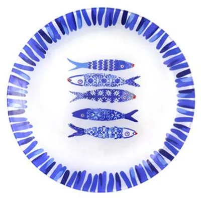 Produktbild von Dessertteller „Blauer Fisch“, 20 x 20 x 1,3 cm – 6er-Set