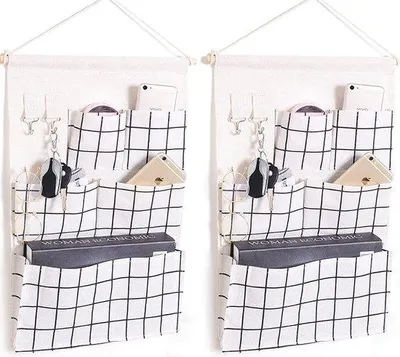 Produktbild von Famanu Wandorganizer Set 2 Stück - 5 Fächer, 58 x 33 cm, verstellbare Aufhängung