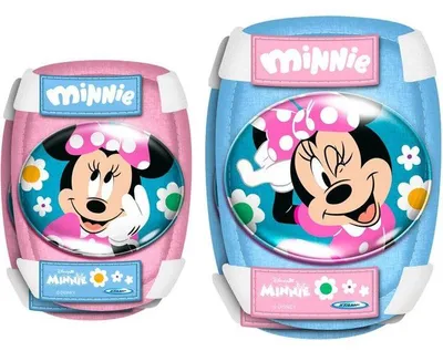 Obrázek produktu pro Sada chráničů kolen a loktů, Disney Minnie Mouse, univerzální velikost, elastické pásky, suchý zip, růžová