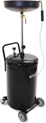 Produktbild von Mobiler 80L Ölauffangwagen Ölablassgerät Ölauffanggerät Altölauffang Ölwagen Ölwechsel Druckluft Entleerung 38,5cm Trichter Schwarz
