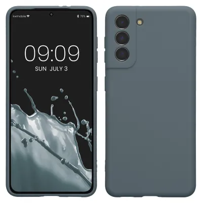 Produktbild von kwmobile Handyhülle für Samsung Galaxy S21 Hülle - weiches Handy Silikon Case - Schutzhülle Cover - Dunkler Schiefer