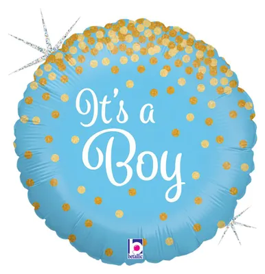 Produktbild von 18"/Ø46cm Folienballon "Its a Boy" Glitter