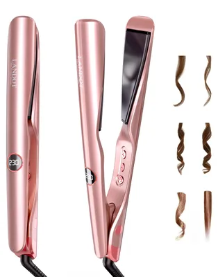 Produktbild von LANDOT 2-in-1 Glätteisen und Lockenstab, Haarglätter für Locken & Glätten – Roségold
