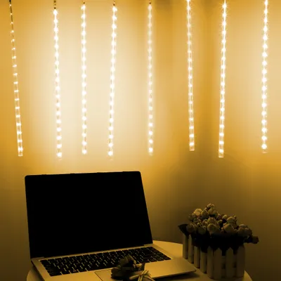 Produktbild von LED Fallendes Licht Meteorschauer Weihnachtsbeleuchtung Wasserdicht (192LEDs,30CM,Warmweiß)