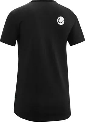 Schwarzes Corporate T-Shirt von Edelrid; Rückansicht mit Logo.