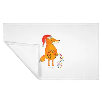 Produktbild von Mr. & Mrs. Panda Handtuch Fuchs Weihnachten - Weiß - Geschenk, gesichtstuch, 50x100, Nikolaus, Heiligabend, Flauschtuch, Weihnachtsmann, frottee, kleines, Winter
