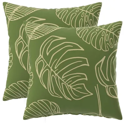 Obrázok produktu pre vidaXL Vankúšový poťah, 2 kusy, vzor listov, 35 x 35 cm, polyester