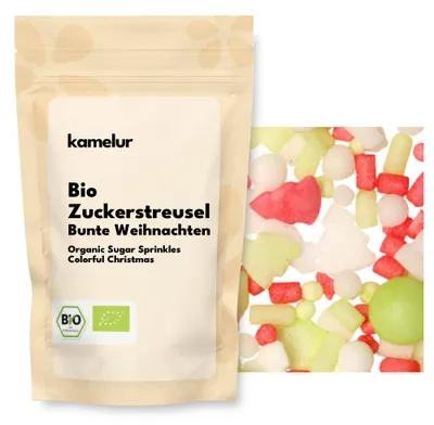 Produktbild von Kamelur® Bio Zuckerstreusel bunte Weihnachten 200 g