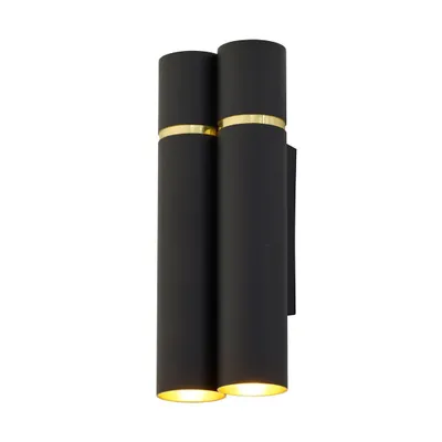 Image de Applique murale LYNX noir et or, 4xE14x40W, laiton, dimensions : 30x12x10,5 cm, IP20, Milagro