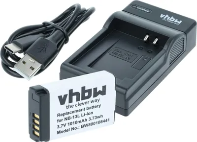 Produktbild von vhbw Ladezubehör-Set kompatibel mit Canon Legria Mini X Kamera - 1x Ladegerät, 1x Akku