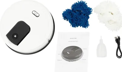 Immagine prodotto di Robot aspirapolvere con funzione mopping - Robot pulitore automatico - Wet/dry, ricarica USB, per peli di animali domestici, pavimenti e tappeti - Bianco