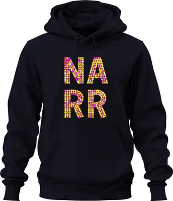 Produktbild von NARR Karneval Fasching Kostüm bunt Konfetti lustig Fastnacht Uni Hoodie Kapuzenpullover, Navy, XXL